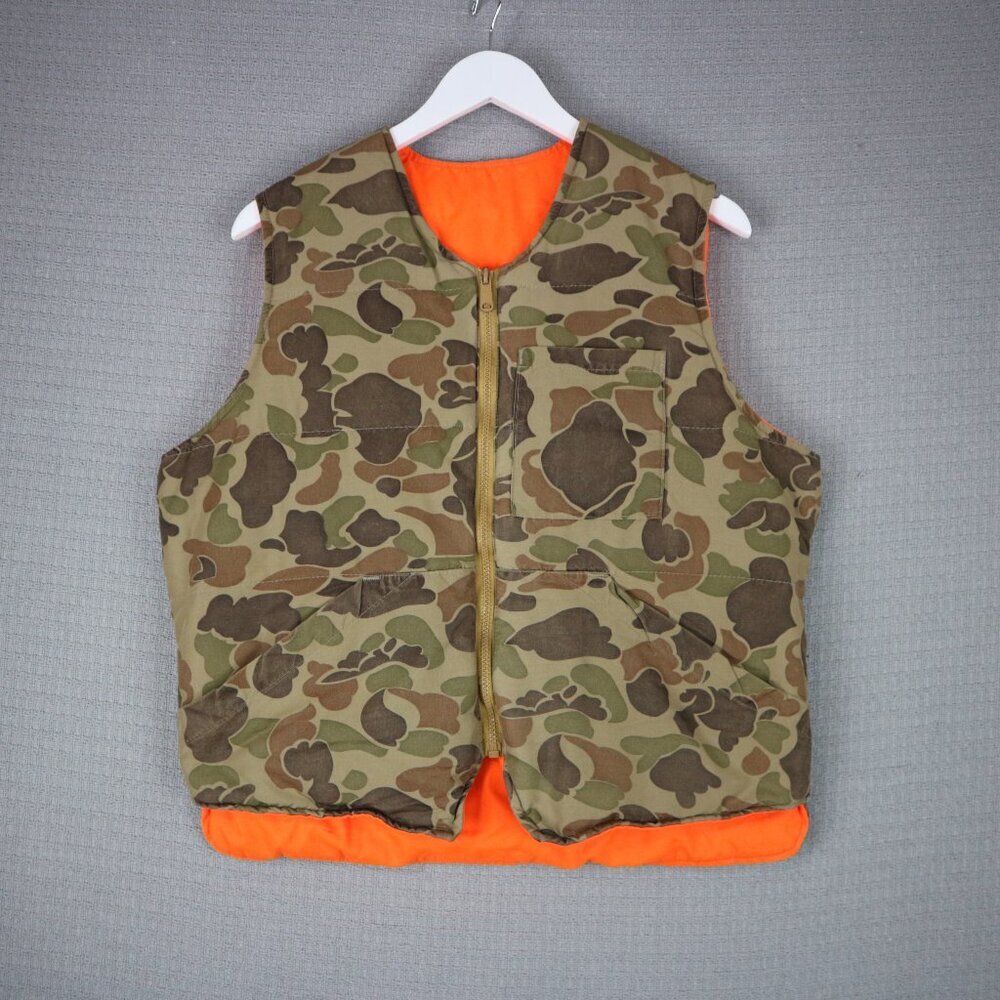 Eddie Bauer 1980s Vintage Reversible Duck Vest Mens Medium